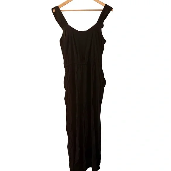 LOFT Jumpsuit Sleeveless Ruffle Neck Wide Leg Pockets Lightweight Women’s M - Picture 2 of 5